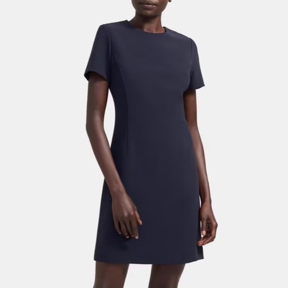 Theory Navy Blue Short Sleeve Mini Dress